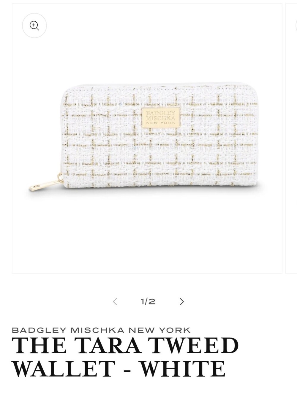Badgley Mischka NY Tara Tweed Wallet NWT